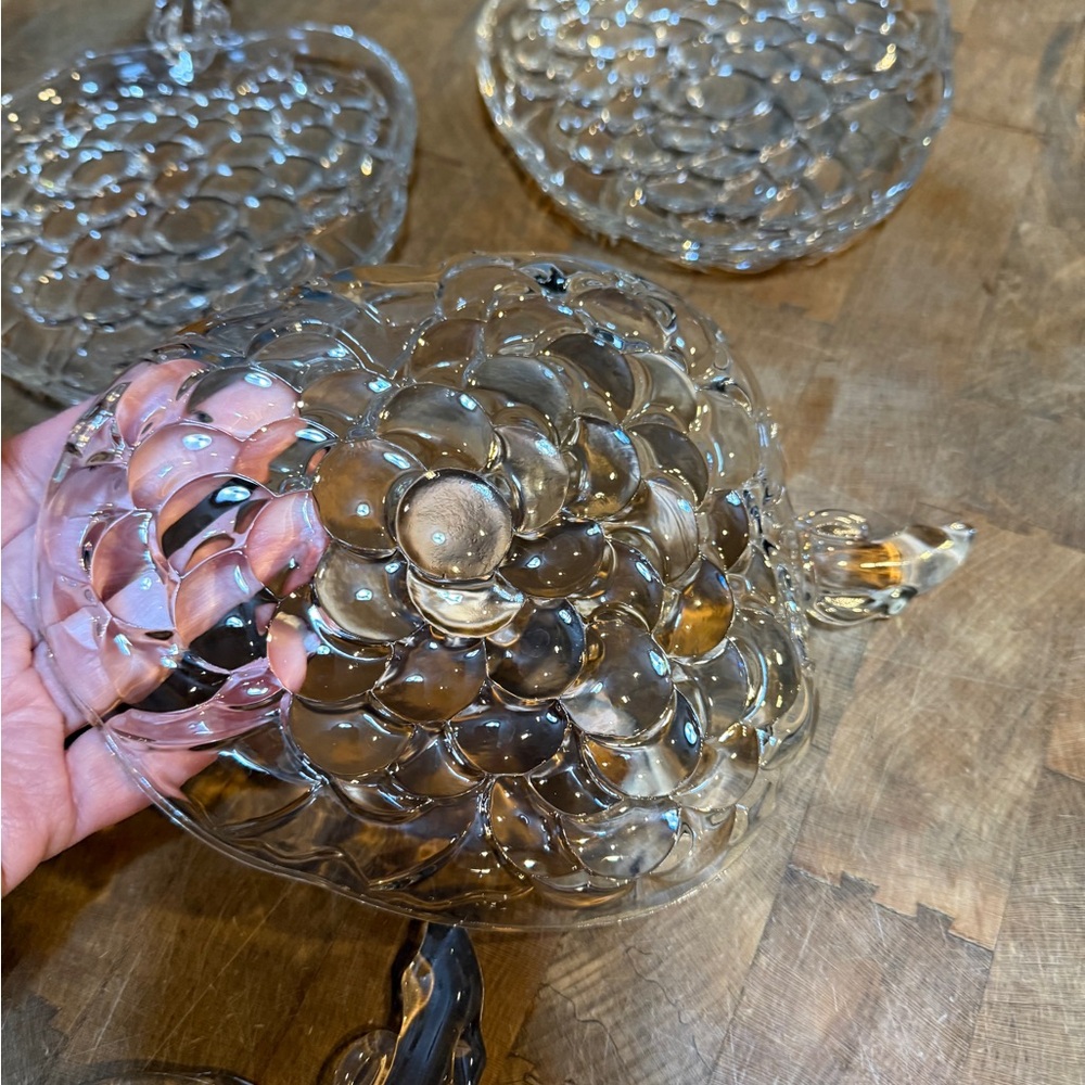 Vintage Clear Pressed Glass Grape Cluster Shaped Plates Serving Dish Set of 6 - Picture 5 of 10